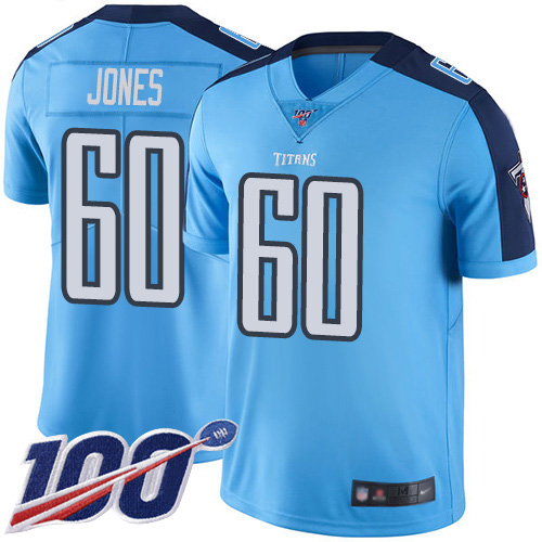 Tennessee Titans Limited Light Blue Men Ben Jones Jersey NFL Football 60 100th Season Rush Vapor Untouchable